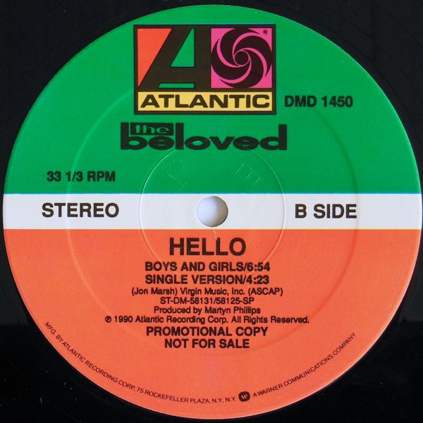 The Beloved : Hello (12", Promo)