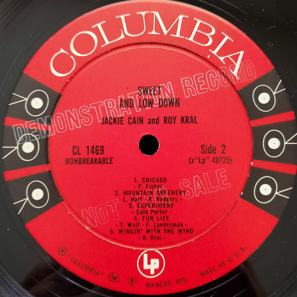 Jackie Cain & Roy Kral* : Sweet And Lowdown (LP, Album, Promo)