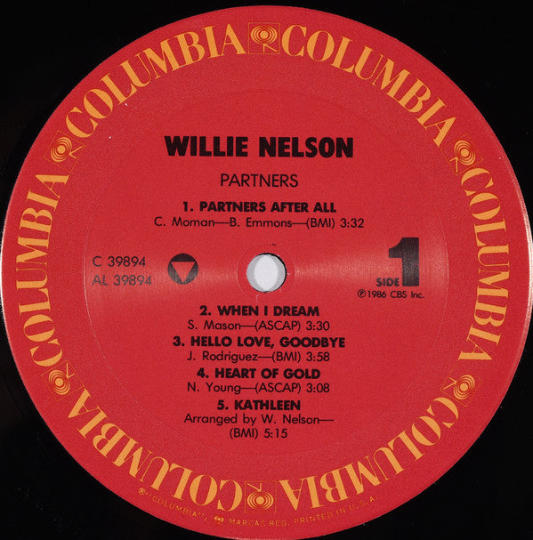 Willie Nelson : Partners (LP, Album, M/Print, Car)