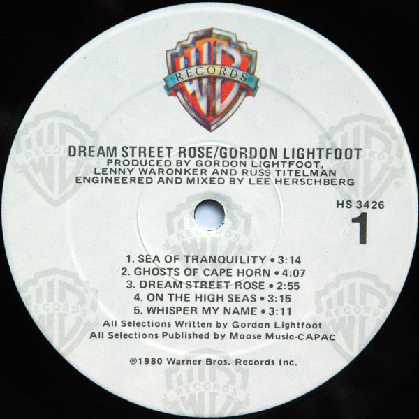 Gordon Lightfoot : Dream Street Rose (LP, Album, RE, Spe)
