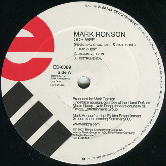 Mark Ronson : Ooh Wee / On The Run (12", Promo)