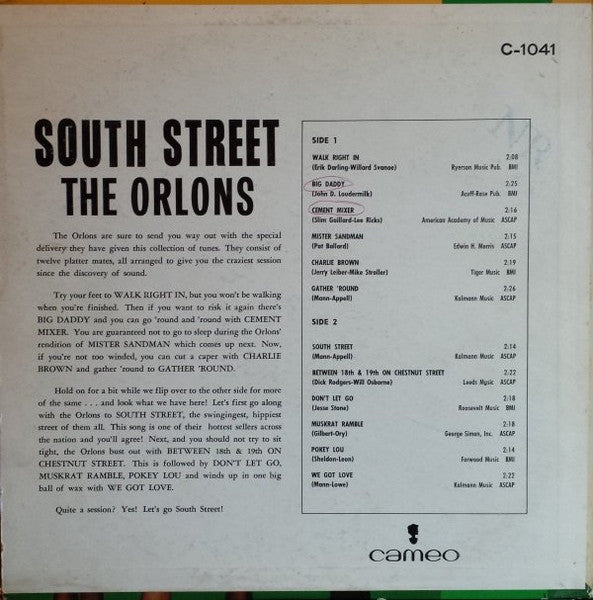 The Orlons : South Street By The Orlons (LP, Album)