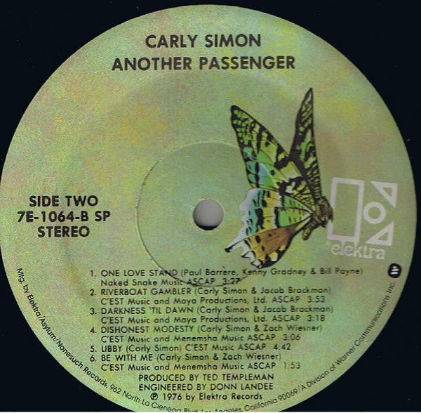 Carly Simon : Another Passenger (LP, Album, SP )