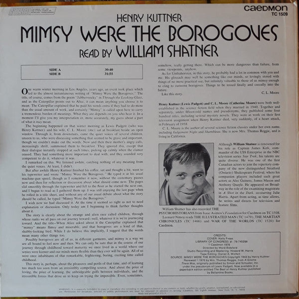 Henry Kuttner : Mimsy Were The Borogoves (LP)
