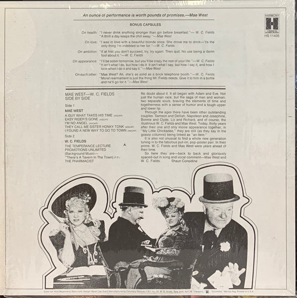 Mae West & W.C. Fields : Side By Side (LP, Comp, Ter)