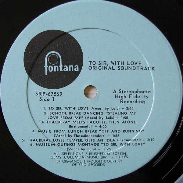 Various : To Sir, With Love Original Motion Picture Soundtrack (LP, Album, RP)