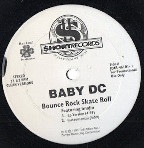 Baby DC Featuring Imajin : Bounce, Rock, Skate, Roll (12", Promo)