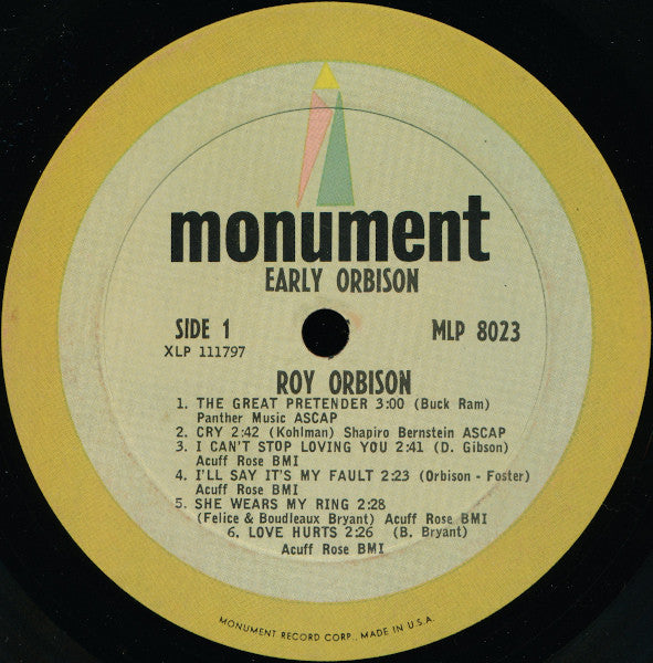 Roy Orbison : Early Orbison (LP, Album, Comp, Mono, Ter)