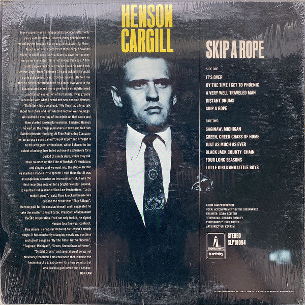 Henson Cargill : Skip A Rope (LP, Album, Mon)