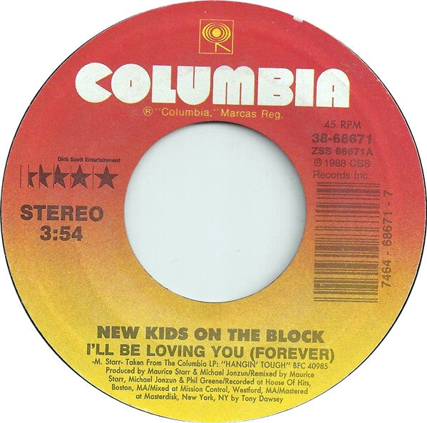 New Kids On The Block : I'll Be Loving You (Forever) (7", Styrene, Car)