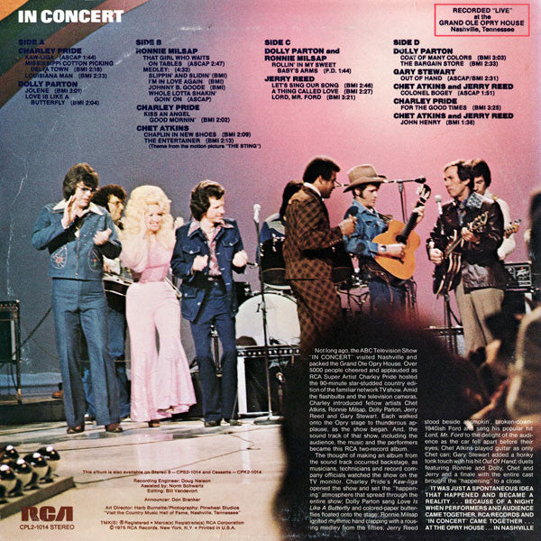 Various : In Concert With Host Charley Pride (2xLP, Album, Ind)
