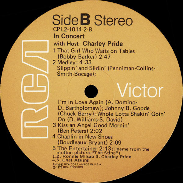 Various : In Concert With Host Charley Pride (2xLP, Album, Ind)
