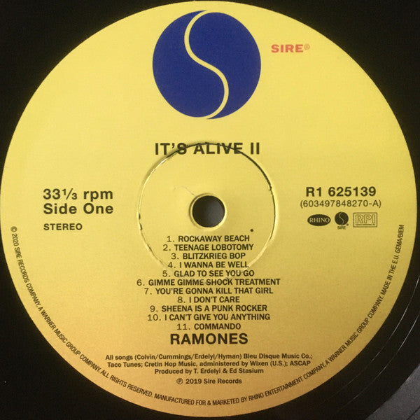 Ramones : It's Alive II (RSD, Ltd, Num, RM, 180 + LP + LP, S/Sided, Etch)