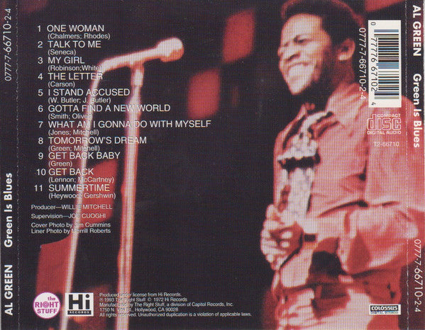 Al Green : Green Is Blues (CD, Album, RE, RM, RP)