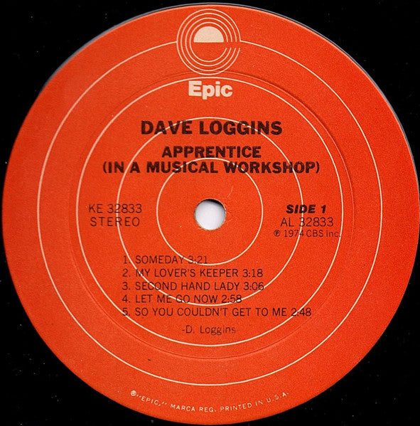 Dave Loggins : Apprentice (In A Musical Workshop) (LP, Album, Ter)