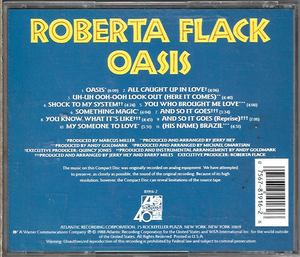 Roberta Flack : Oasis (CD, Album)