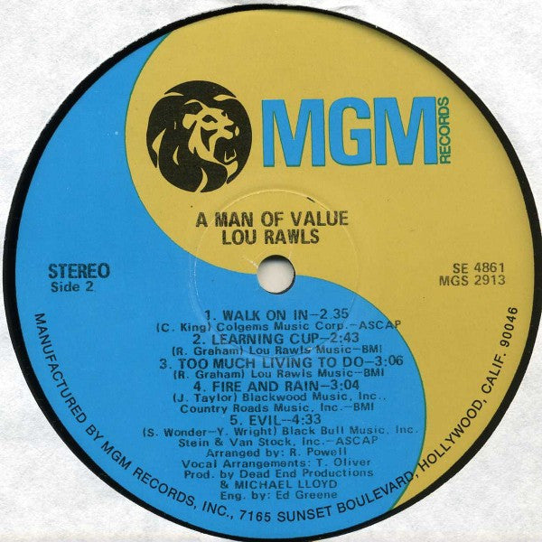Lou Rawls : A Man Of Value (LP, Album)