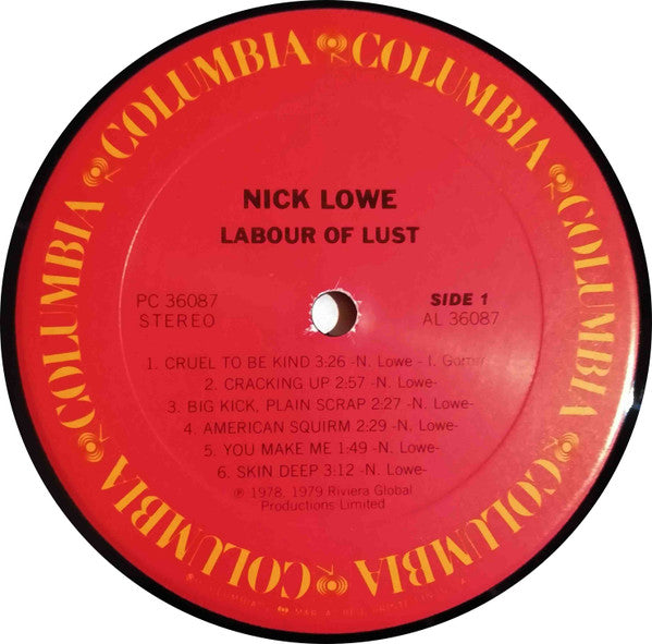 Nick Lowe : Labour Of Lust (LP, Album, RE, Car)