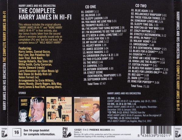 Harry James And His Orchestra : The Complete Harry James In Hi-Fi (2xCD, Comp)