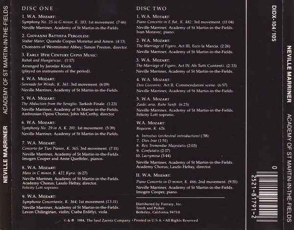 Neville Marriner*, Academy Of St. Martin-In-the-Fields* : Amadeus (2xCD, Album)