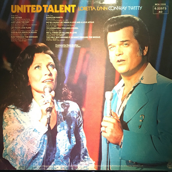 Conway Twitty & Loretta Lynn : United Talent (LP, Album)