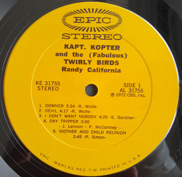 Randy California : Kapt. Kopter And The (Fabulous) Twirly Birds (LP, Album, Pit)
