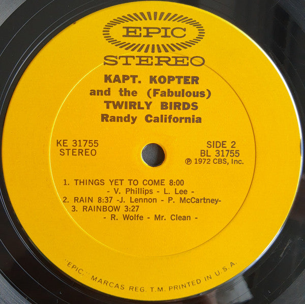 Randy California : Kapt. Kopter And The (Fabulous) Twirly Birds (LP, Album, Pit)