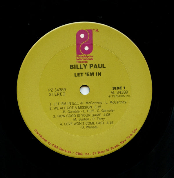 Billy Paul : Let 'Em In (LP, Album, Ter)