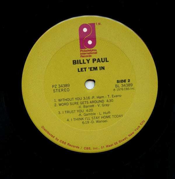 Billy Paul : Let 'Em In (LP, Album, Ter)