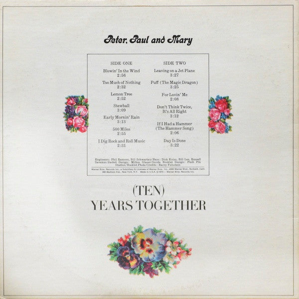 Peter, Paul And Mary* : (Ten) Years Together (The Best Of Peter, Paul And Mary) (LP, Comp, Ter)