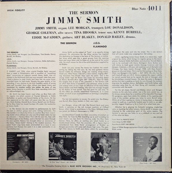 Jimmy Smith : The Sermon! (LP, Album, Mono, NY )