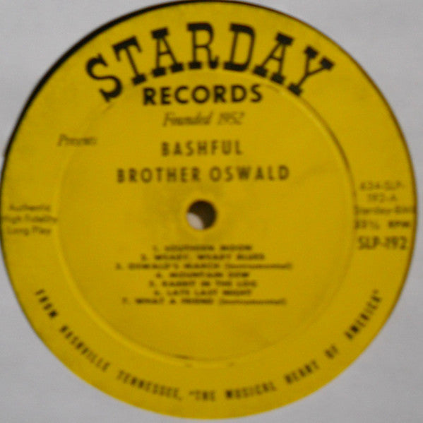 Bashful Brother Oswald : Celebrating 25 Years With Roy Acuff And The Smokey Mountain Boys On The Grand Ole Opry (LP, Album)