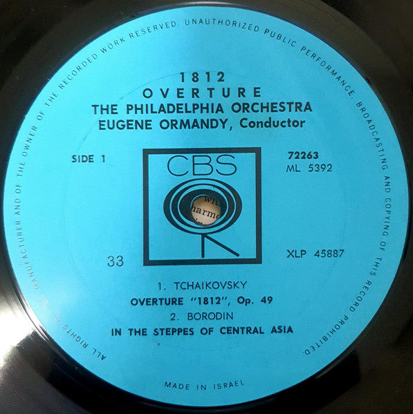 The Philadelphia Orchestra, Eugene Ormandy / Tchaikovsky*, Borodin*, Mussorgsky* : 1812 Overture (LP, Album, Mono)