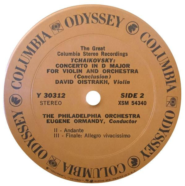 Tchaikovsky* – David Oistrakh*, Eugene Ormandy, The Philadelphia Orchestra : Violin Concerto (LP, Album, RE)