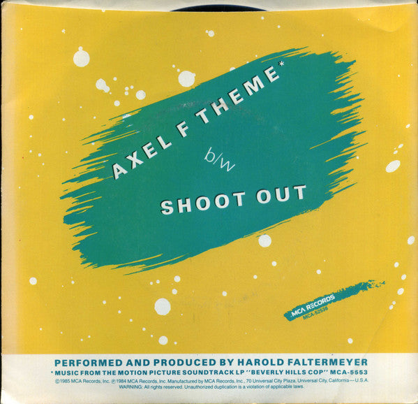 Harold Faltermeyer : Axel F Theme (7", Single, Pin)