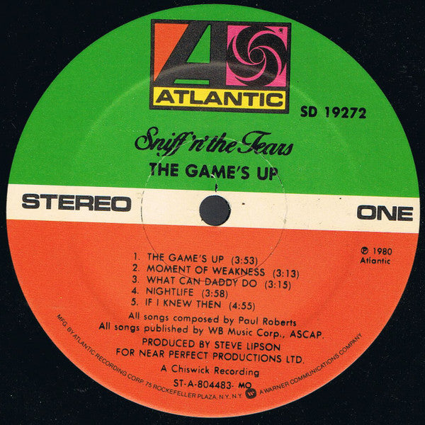 Sniff 'n' the Tears : The Game's Up (LP, Album)