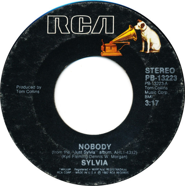 Sylvia (7) : Nobody (7", Single, Styrene, Ind)