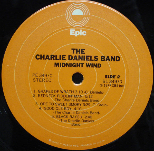 The Charlie Daniels Band : Midnight Wind (LP, Album)