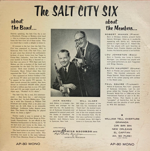 Salt City Six : Salt City Six Plays the Classics in Dixieland (LP, Album, Mono, Red)