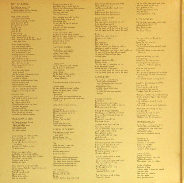 Dan Fogelberg : Nether Lands (LP, Album, RP, San)