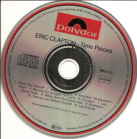 Eric Clapton : Time Pieces - The Best Of Eric Clapton (CD, Comp, RE)