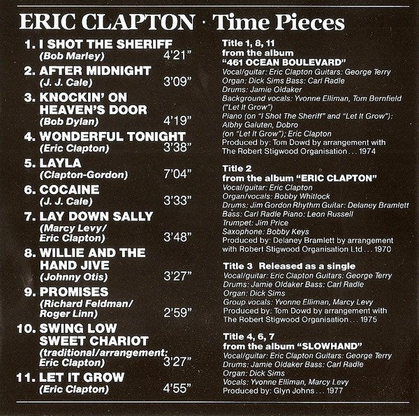 Eric Clapton : Time Pieces - The Best Of Eric Clapton (CD, Comp, RE)