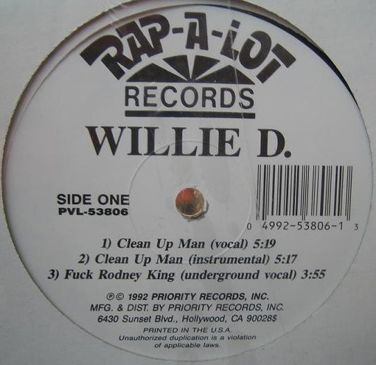 Willie D.* : Clean Up Man (12", Maxi)