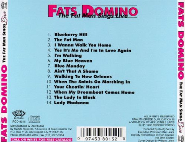 Fats Domino : The Fat Man Sings Live (CD, Comp)