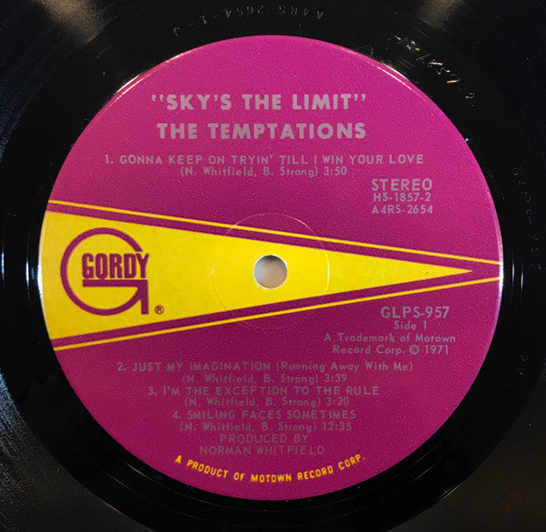 The Temptations : Sky's The Limit (LP, Album, Ind)