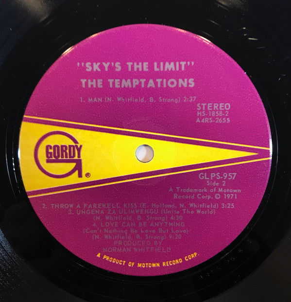 The Temptations : Sky's The Limit (LP, Album, Ind)