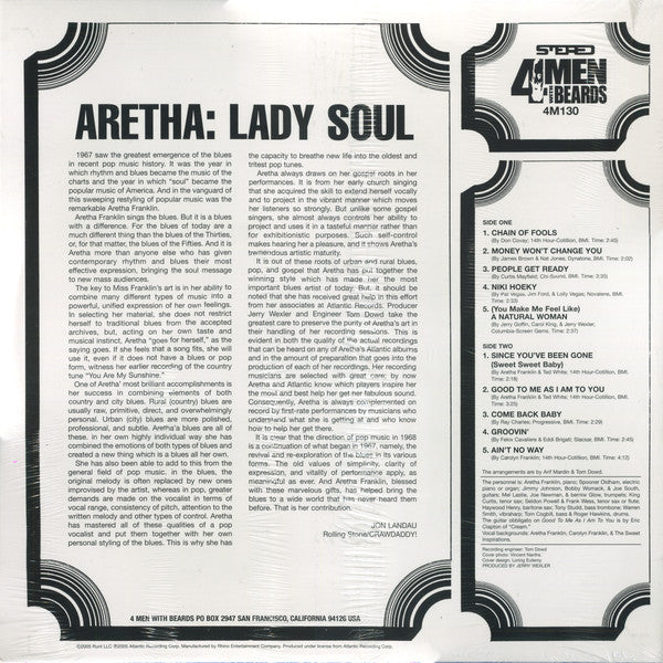 Aretha Franklin : Lady Soul (LP, Album, RE, 180)