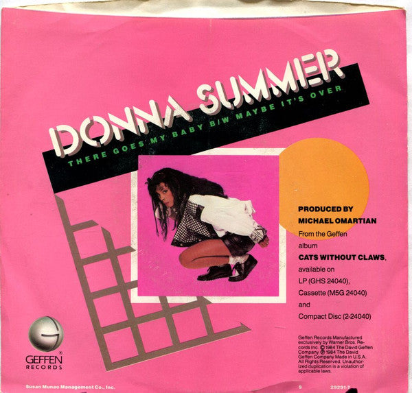 Donna Summer : There Goes My Baby (7", Single, Spe)