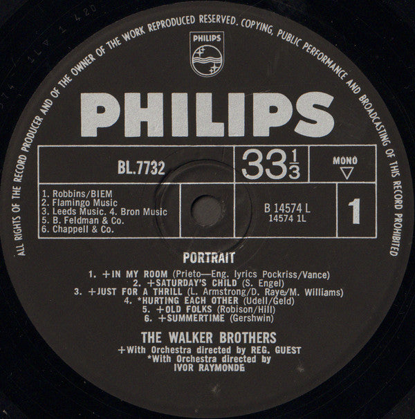 The Walker Brothers : Portrait (LP, Album, Mono)