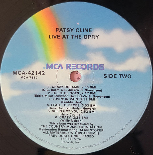 Patsy Cline : Live At The Opry (LP, Album, RM)
